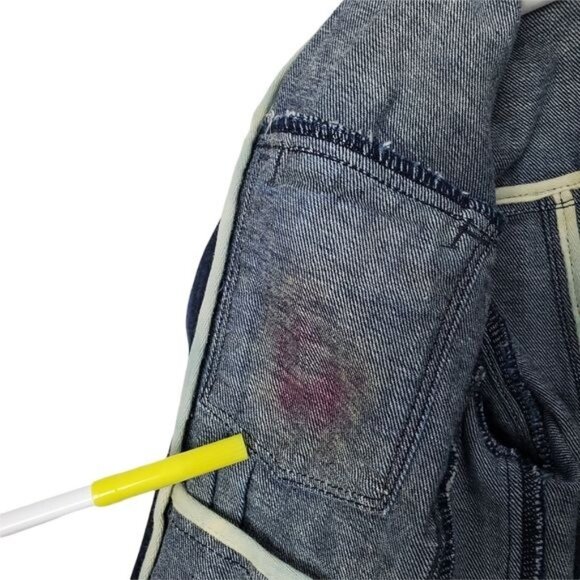 GAP Womens Jacket SZ S Denim Blue Button Long Sleeves Crop Stretchy Y2K 90's - Picture 4 of 10